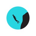 Silhouette young man training jump parachuting logo design, vector graphic symbol icon illustration creative idea