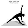 Silhouette of Patita Tarasana Royalty Free Stock Photo