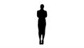 Silhouette Young woman wearing formal clothers looking on camera Royalty Free Stock Photo