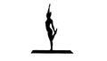 Silhouette Young yogi attractive woman practicing yoga concept,