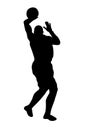 Silhouetted basketball player