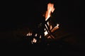 Silhouetted Campfire: Evening Warmth