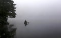 Silhouetted Canoer Royalty Free Stock Photo