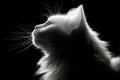 Silhouetted Cat Profile with Soft Backlight Royalty Free Stock Photo