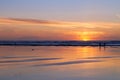 Silhouetted Couple at Long Beach WA Royalty Free Stock Photo