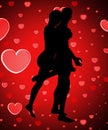 Silhouetted Couple With Love