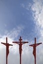 Silhouetted crucifixion of Christ