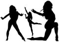 Silhouetted Dancing Young Woman