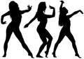 Silhouetted Dancing Young Woman