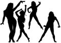 Silhouetted Dancing Young Woman