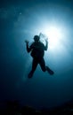 Silhouetted diver Royalty Free Stock Photo