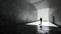 Silhouetted Figure in Modern Architecture