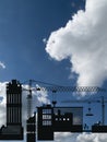 Silhouetted construction site development Royalty Free Stock Photo