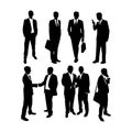 Silhouetted group of businessmen
