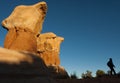 Silhouetted hiker Royalty Free Stock Photo