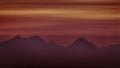 Silhouetted mountains looking west in the desert