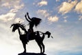 Silhouetted Native Sculpture in Osoyoos, British Columbia, Canada