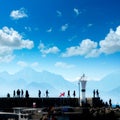 Silhouetted people walking in Antalya harbor Royalty Free Stock Photo