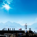 Silhouetted people walking in Antalya harbor Royalty Free Stock Photo