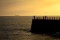 Silhouetted Pier at Sunset Royalty Free Stock Photo