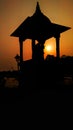 Silhouetted , sunset , temple