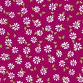 Silhouettes of abstract flowers and leaves. Simple seamless flower pattern. Royalty Free Stock Photo