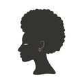 Silhouettes of african american women in a head wrap and with an earring Royalty Free Stock Photo