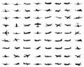 Silhouettes of aircrafts