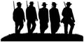 Silhouettes of American Civil war era soldiers