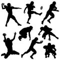 Silhouettes American Football Players