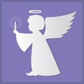 Silhouettes of angels. Paper art and craft style Royalty Free Stock Photo