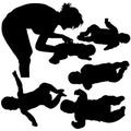 Silhouettes - Baby 1 Royalty Free Stock Photo