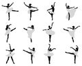 Silhouettes of ballerinas