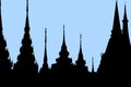 Silhouettes of Bangkok temples