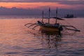 Silhouettes of boats in Moalboal, Cebu island, Philippin Royalty Free Stock Photo