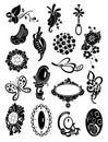 Silhouettes of brooches Royalty Free Stock Photo