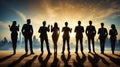 Silhouettes business Group people success Royalty Free Stock Photo