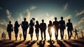 Silhouettes business Group people success Royalty Free Stock Photo