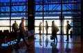 Silhouettes of Business People in Airport Royalty Free Stock Photo