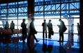 Silhouettes of Business People in Airport Royalty Free Stock Photo