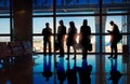 Silhouettes of Business People in Airport Royalty Free Stock Photo
