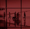 Silhouettes of Business People Airport Passenger Concept Royalty Free Stock Photo
