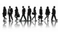 Silhouettes of business people created with Generative AI. Successful men and women.