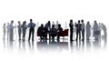 Silhouettes of Business People with Different Activities Royalty Free Stock Photo