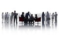 Silhouettes of Business People with Different Activities Royalty Free Stock Photo