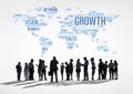 Silhouettes of Business People Discussing Growth Royalty Free Stock Photo