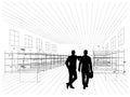 Silhouettes of business people