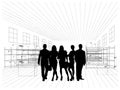 Silhouettes of business people