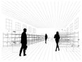 Silhouettes of business people