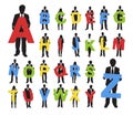 Silhouettes of Business People Holding Alphabet Texts Concept